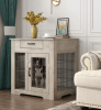 Dog Crate End Table with Drawer