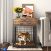 Wooden Dog Crate - Nightstand