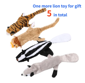 Plush Squeaky Animal Dog Toys 5-Pack Bundle