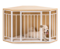 Wood and Metal Corner Dog Crate and Kennel