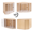 Wood and Metal Corner Dog Crate and Kennel