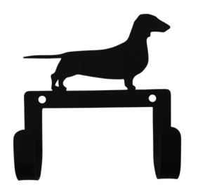 Dachshund Double Wrought Iron Wall Hook