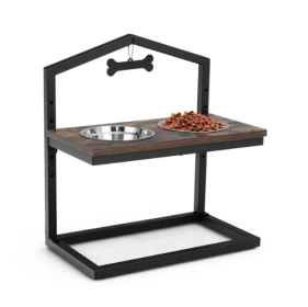 Adjustable Heights Elevated Dog Bowl Feeder Stand