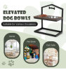 Adjustable Heights Elevated Dog Bowl Feeder Stand