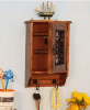 Wooden Collar and Leash Cabinet