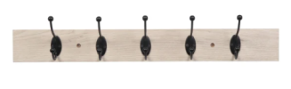 5 Hook Wooden Wall Hooks