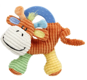 Pet Life 'Moo-cifier' Plush Squeaking and Rubber Teething Puppy Dog Toy