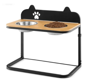 Adjustable Raised Dog Food and Water Station