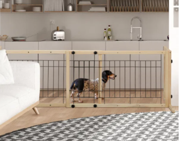 Freestanding Wooden Gate for Dogs