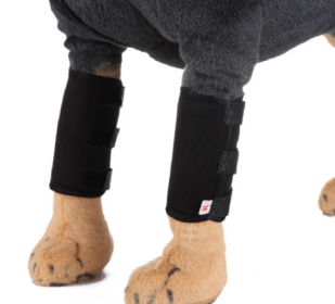 Front Dog Leg Compression Joint Sleeve - Black