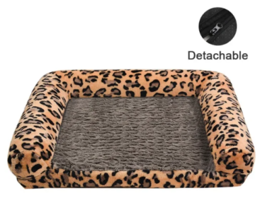 Ultra Comfy Leopard Print Bed for Small Dogs