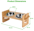 Bamboo Raised Stand Feeder with Bowls for Dogs