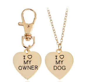 I love My Owner - I love My Dog Pet Dog Necklace Set