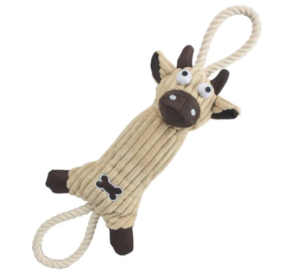 Jute Rope Plush Cow Dog Toy