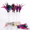 Feline Feather Teaser Wand with Bell Toy 3pk