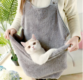 Plush Velvet Apron Style Cat or Small Dog Carrier