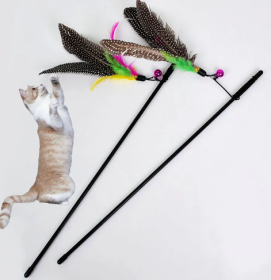 Feathered Bird Cat Teaser Tether and Rod