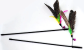 Feathered Bird Cat Teaser Tether and Rod