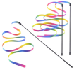 Colorful Rainbow Ribbon Cat Teaser Wand Toy