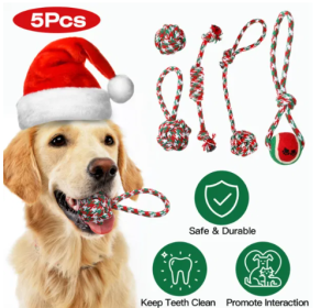 5Pcs Christmas Rope Chews