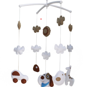 Adorable Musical Baby Mobile with Dog Softies