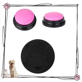 Talking Buttons with Voice Recording for Dogs and Cats (Color2: Pink)