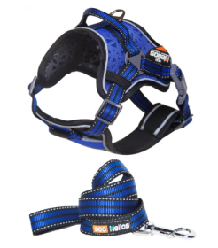 Helios Dog Chest Compression Dog Harness and Leash Combo (Color2: Blue, size: Small)