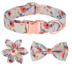 Adjustable Dog Collar With Multicolor Flower Patterns