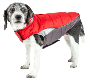 Helios Hurricane-Waded Plush Reflective Dog Coat with Blackshark technology (Color2: Red, size: X Small)