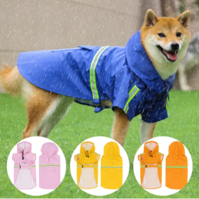 Raincoat for Dogs Waterproof and Reflective (Color2: Blue, size: Small)