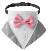 Wedding Suit Dog Collar Triangle Scarf and Drool Towel