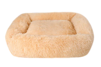 Soft Plush Orthopedic Pet Bed Sleeping Mat Cushion for Small or Large Dog (Color2: Coffee, size: Small)