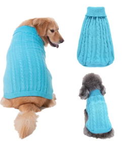 Classic Soft Warm Dog Sweater (Color2: Blue, size: X Small)