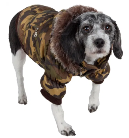 Pet Life - Dog Parka with Removeable Hood (Color2: Brown, size: X Small)