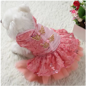 Pink Party Dress for Dogs (size: Small)