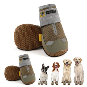 Breathable All Weather Dog Shoes (Color2: Khaki/Gray, size: #1)