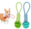 Hemp Rope and Rubber Treat Ball For Dogs