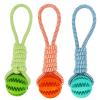 Hemp Rope and Rubber Treat Ball For Dogs