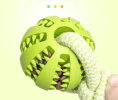 Hemp Rope and Rubber Treat Ball For Dogs