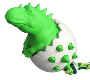 Dinosaur in Egg Doggie Toothbrush Chew Toy (Color2: Green)