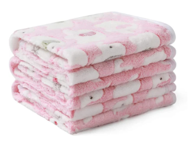 Soft and Fluffy Dog and Cat Blankets - 2 pack (Color2: Pink, size: Small)