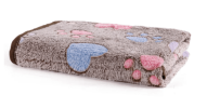 Colorful Hearts and Paw Prints Blanket for Dogs