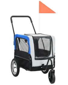 Jogging Stroller 2-in-1 Dog Bike Trailer (Color2: Gray/Blue)