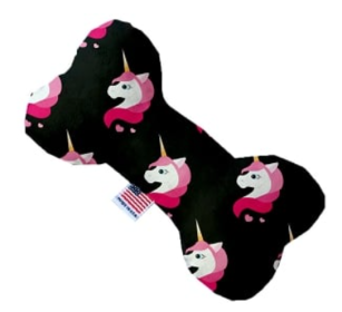 Durable Canvas Squeaker Dog Bones - Fun Stuff (Style 2: Pink Unicorn, Size 2: 6")