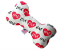 Durable Canvas Squeaker Dog Bones - Love