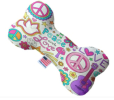 Durable Canvas Squeaker Dog Bones - Love