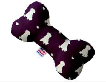 Durable Canvas Squeaker Dog Bones -  Dogs (Style 2: Purple Puppy, Size 2: 6")