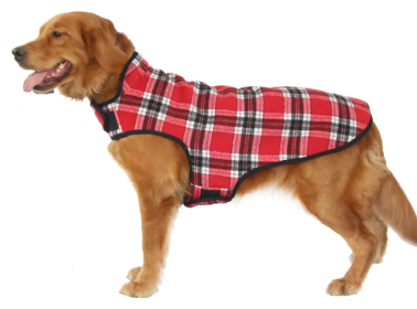 Plaid Jacket for Large Dogs (Color2: Red, size: 2XL)