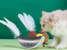 Rocking Feathered Treat Tumbler Toy for Cats