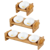 Anti-Tipping Ceramic and Wood Dog and Cat Feeders